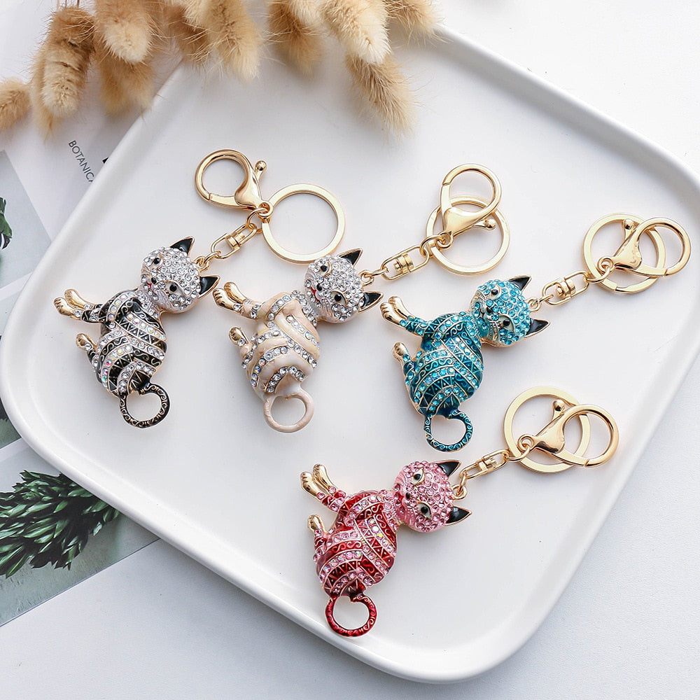 Diamond Cat Keychain - Cat Keychains