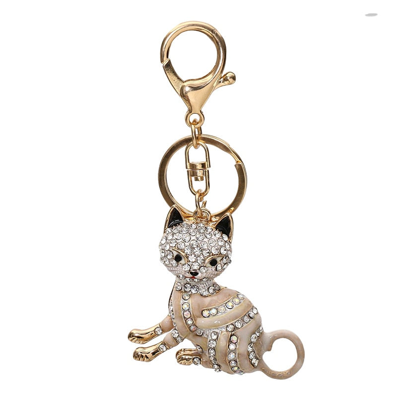 Diamond Cat Keychain - Cat Keychains