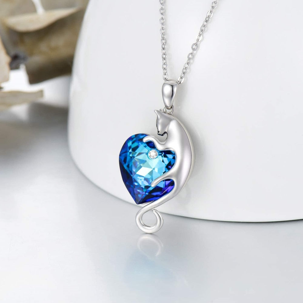 Diamond Cat Necklace - Cat necklace