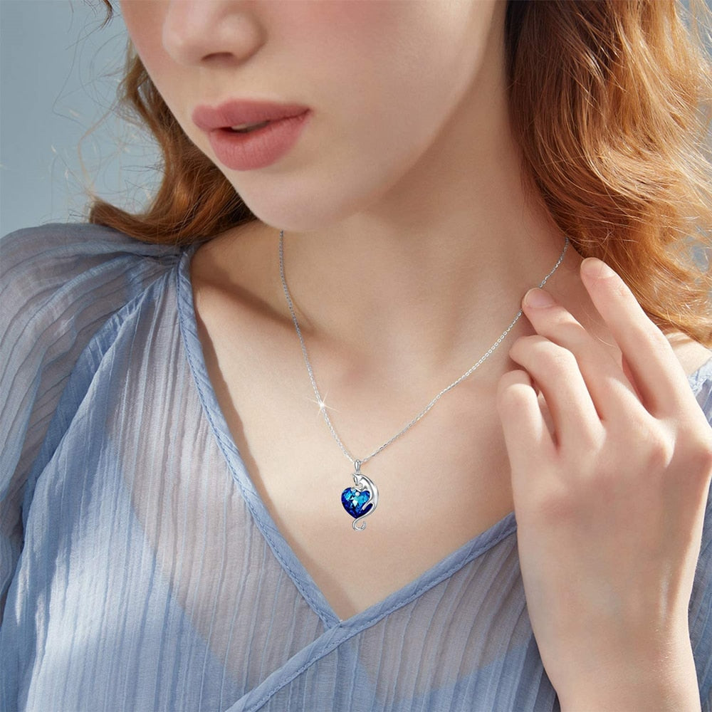 Diamond Cat Necklace - Cat necklace