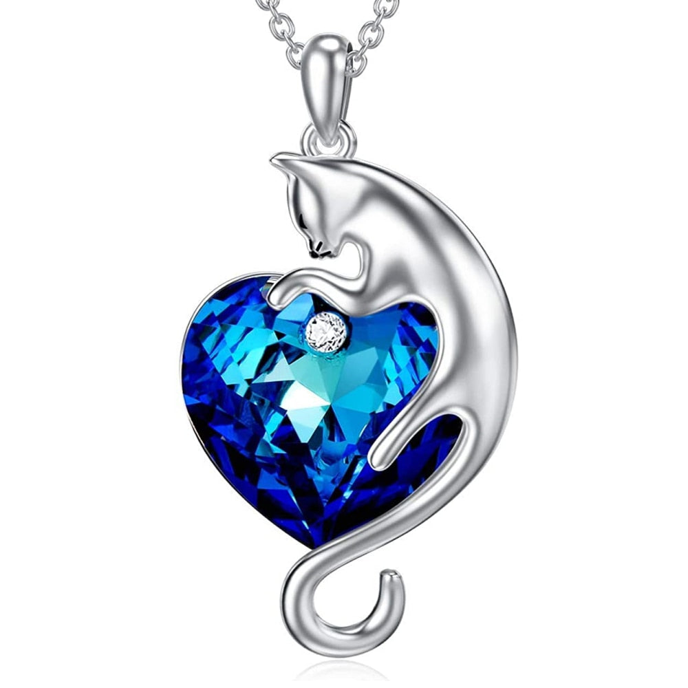 Diamond Cat Necklace - Cat necklace