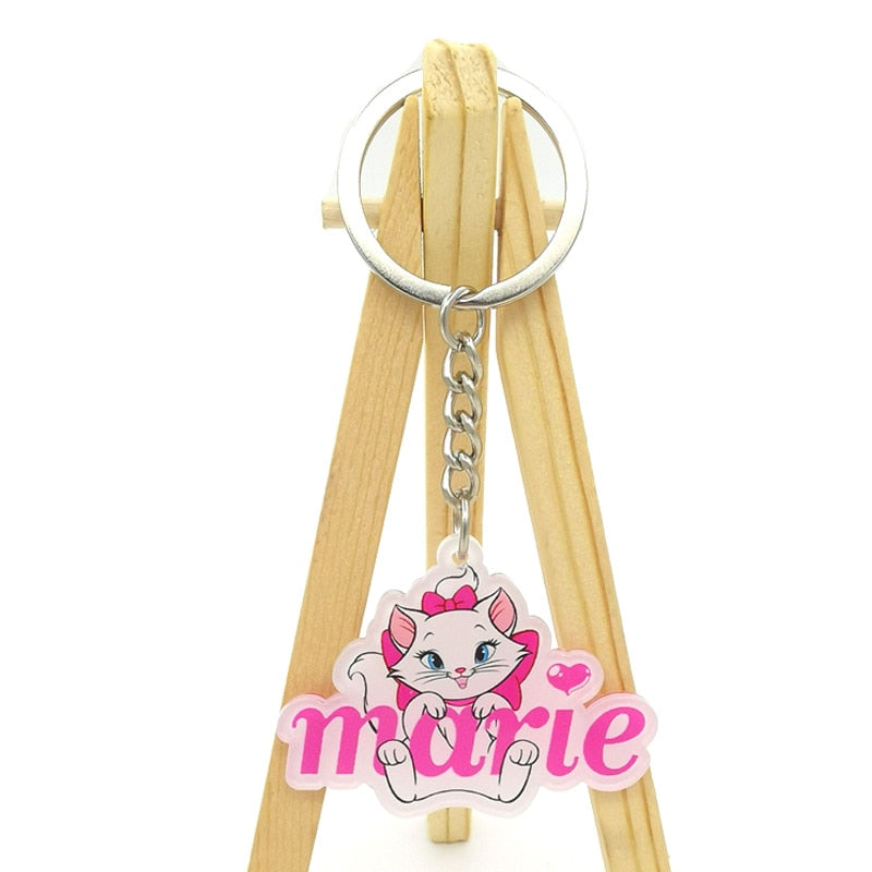 Disney Cat Keychain - Pink-White - Cat Keychains