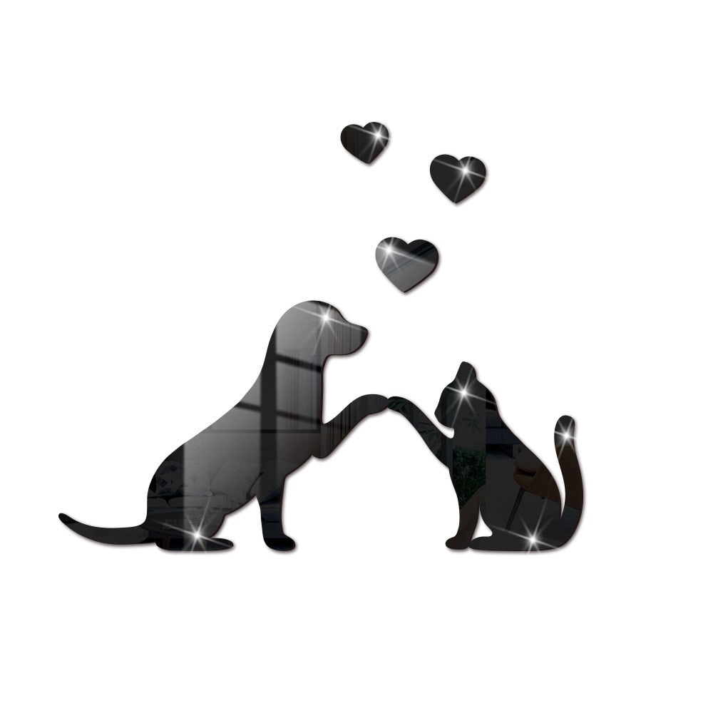 Dog and Cat Wall Art - Black
