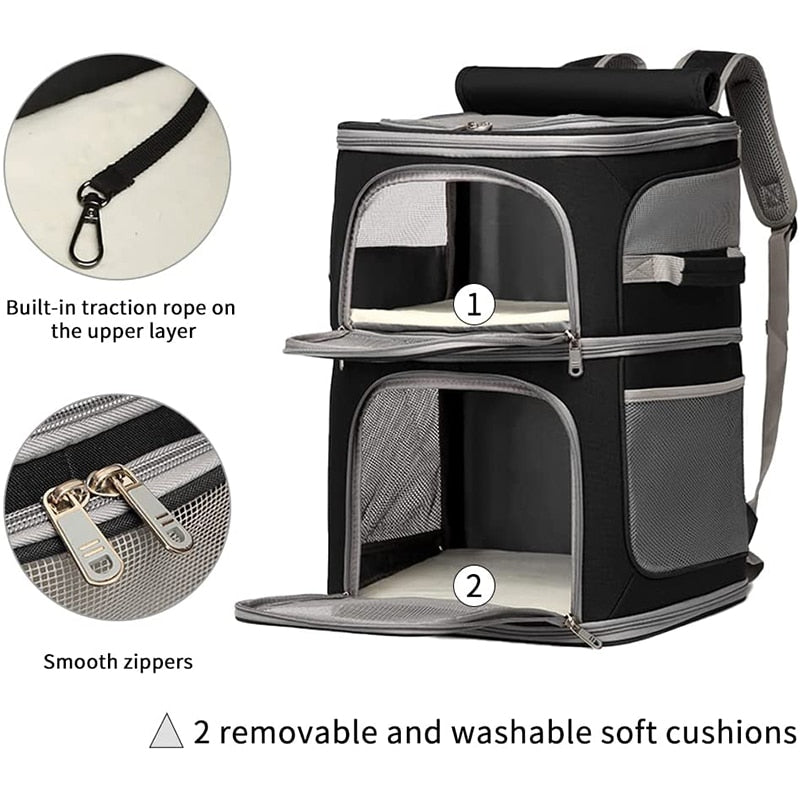 Double Cat Carrier Backpack - Double Cat Carrier Backpack