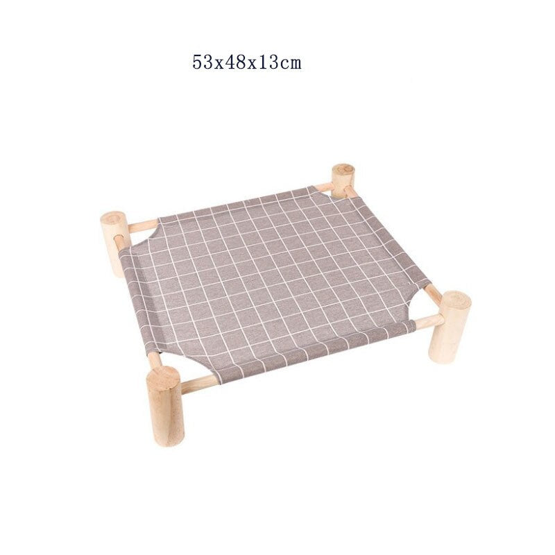 Elevated Cat Bed - Grey Grid