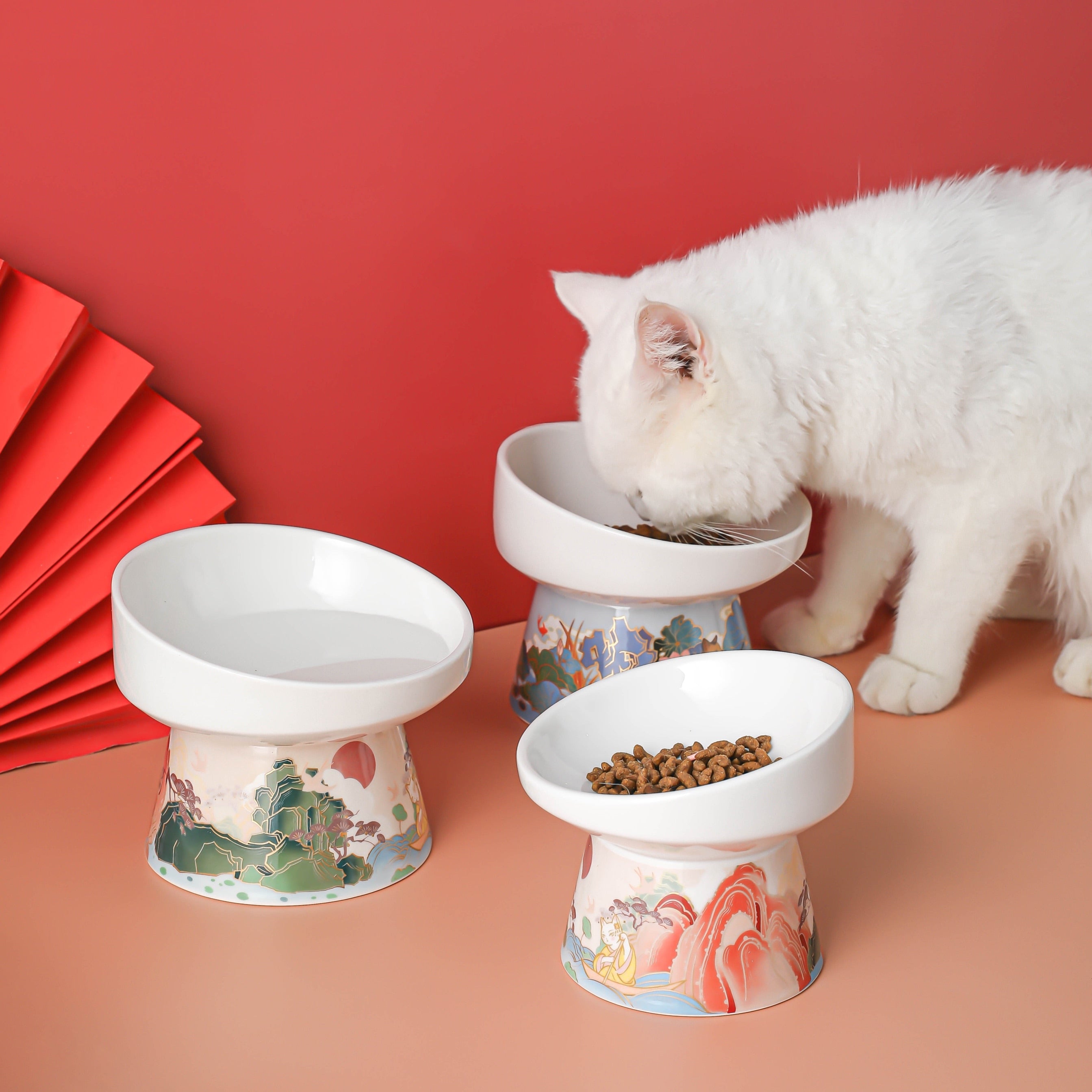 Vermida Elevated Cat Bowls for Food and Water, Stainless Steel Cat Food  Bowls with Bamboo Stand