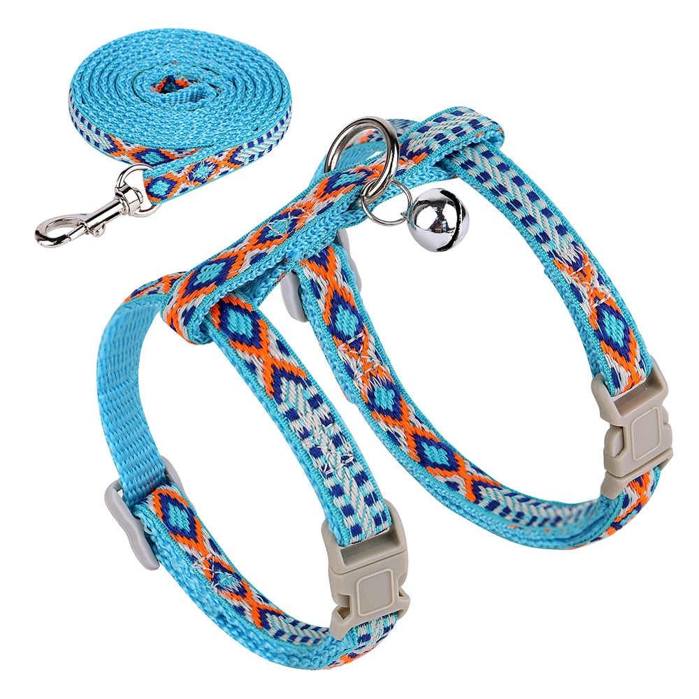 Extra Small Cat Harness - Blue - cat harness leash