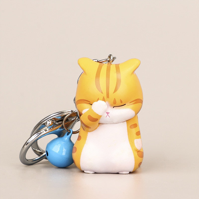 Fat Cat Keychain - Yellow - Cat Keychains