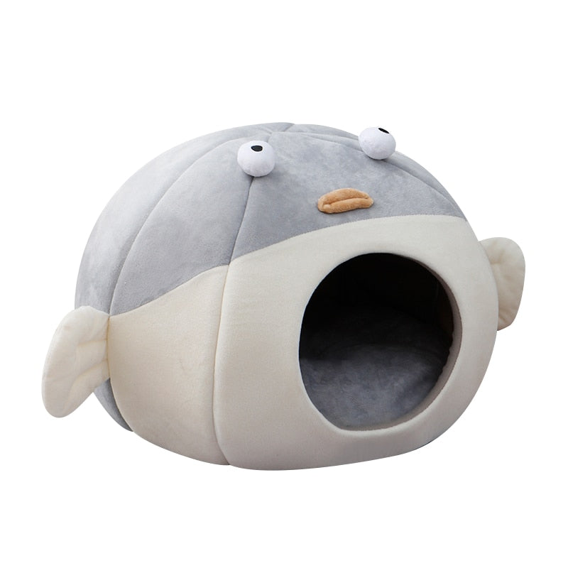 Fish Cat Bed - Grey / S