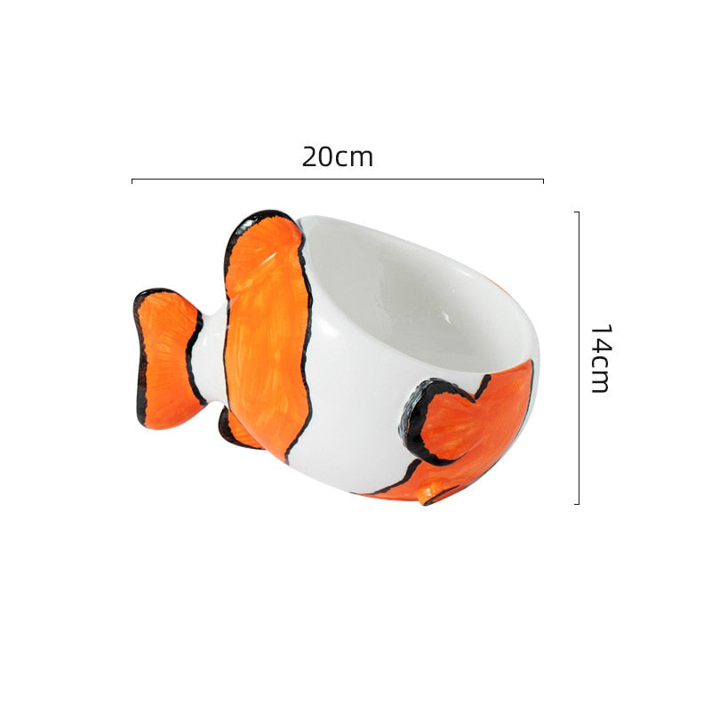 Fish Cat Bowl - Orange - Cat Bowls
