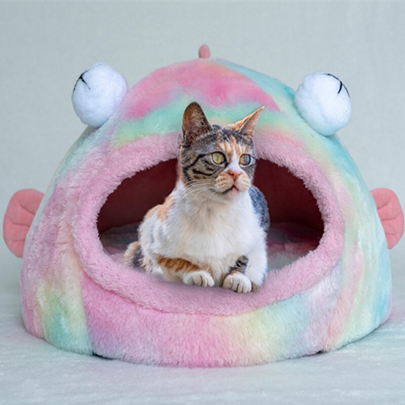 Fish Funny Cat Bed - Rainbow / 40X30cm / Fish