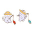 Fishing cat Pin - X2 Pack Cat with Hat