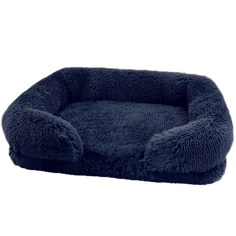 Fluffy Cat Bed - Dark Blue / S / United States