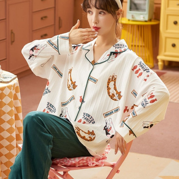 Fluffy Cat Pajamas - Cat pajamas