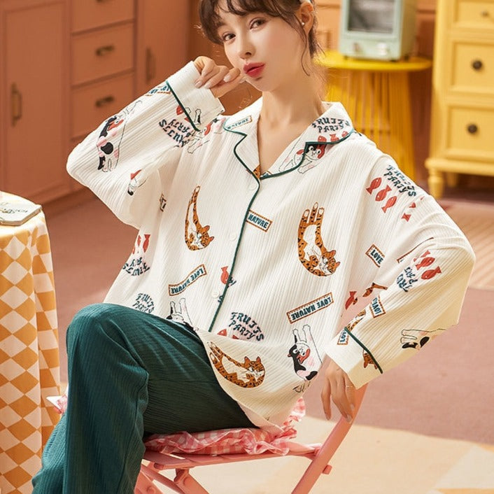 Fluffy Cat Pajamas - Cat pajamas