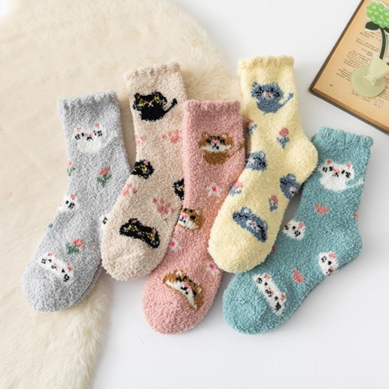 Fluffy Cat Socks - Cat Socks