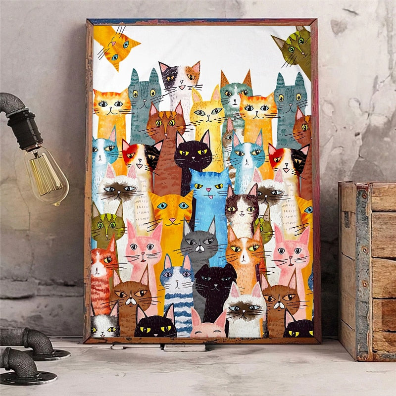 Framed Cat Wall Art