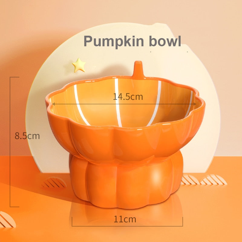 Fruit Ceramic Cat Bowl - Pumpkin - Cat Bowls