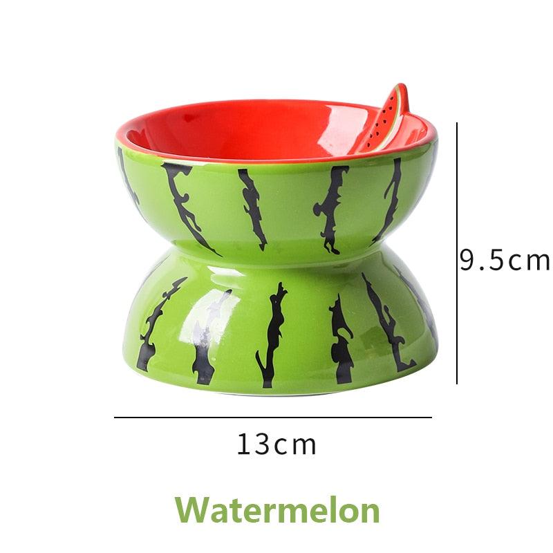 Fruit Ceramic Cat Bowl - Watermelon - Cat Bowls