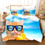 Funny Cat Duvet Cover - Blue / US King260x230cm