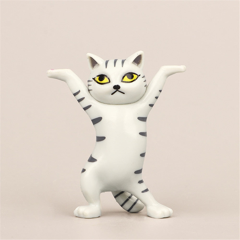 Funny Cat Figurines - Grey / China