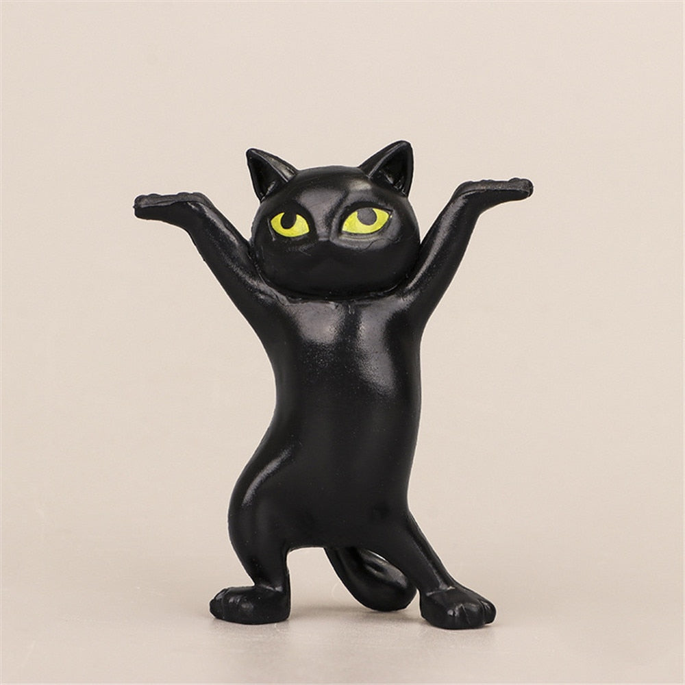 Funny Cat Figurines - Black / China