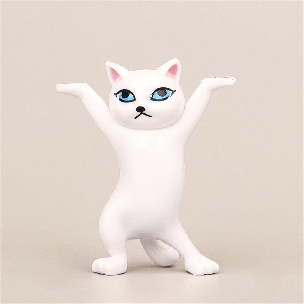 Funny Cat Figurines - White / China