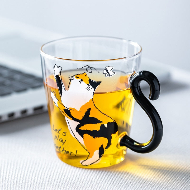 Funny Cat Mug - Yellow Cat / 250ml