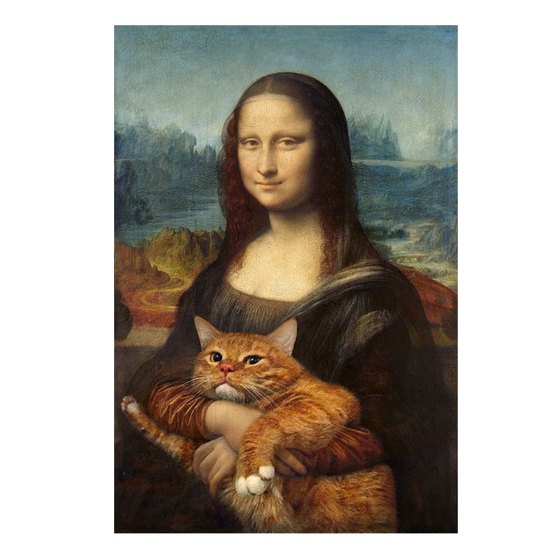 Funny Cat Painting - 30x45CM No Frame / PE-56C