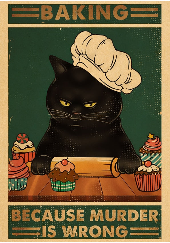 Funny Cat Posters - 30X21cm / Baking - Cat poster