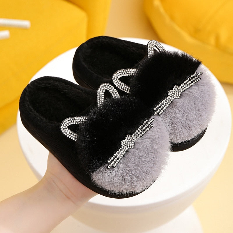 Fuzzy Cat Slippers - Black / 26-27(insole 16.5cm) - Cat