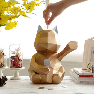 Geometric Cat Piggy Bank