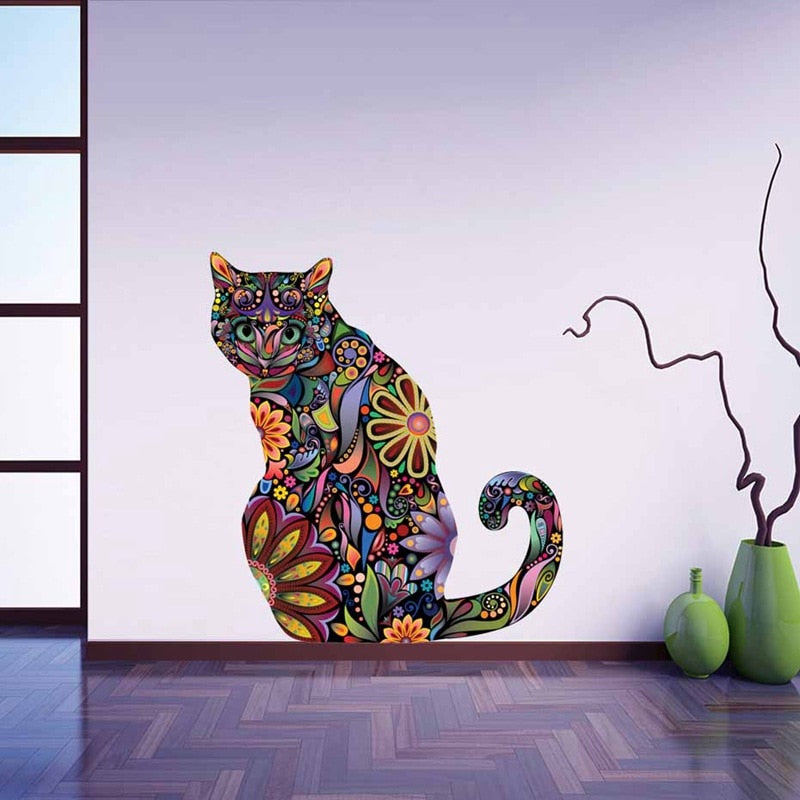 Geometric Cat Wall Art