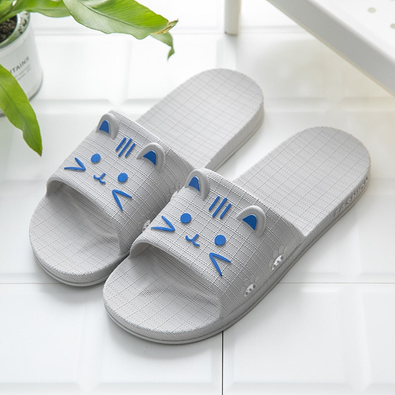 Girls Cat Slippers - Grey / 36-37 - Cat slippers