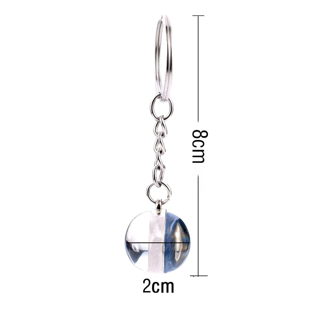 Glass Ball Cat Keychain - Cat Keychains