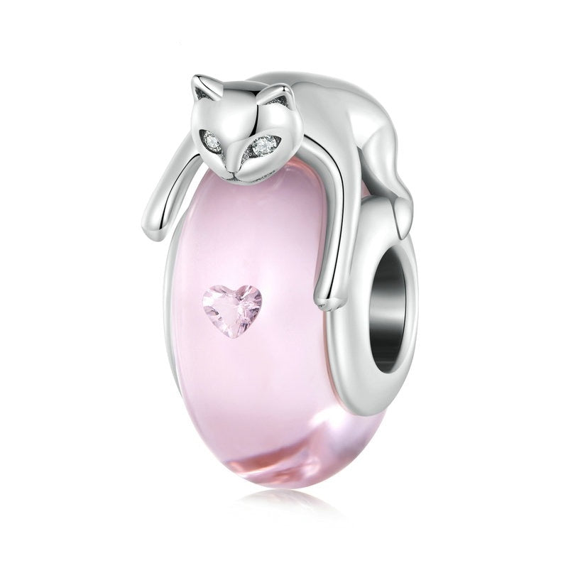 Glass Beads Cat Charm - Cat charms