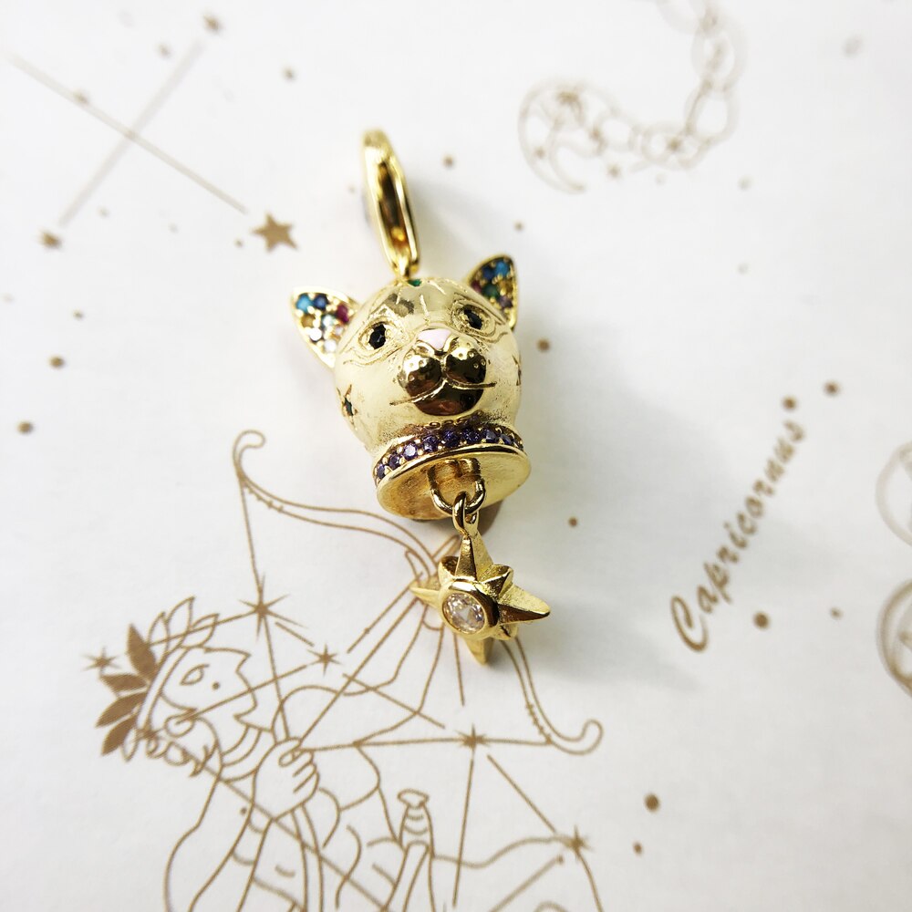 Gold Cat Charm - Cat charms