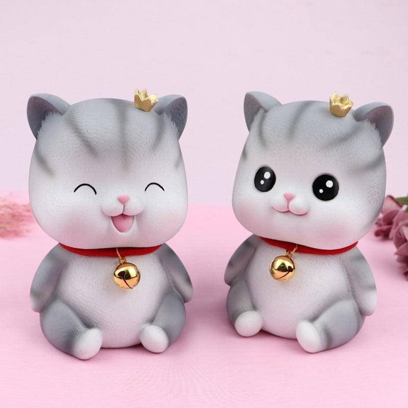 Grey Cat Piggy Bank