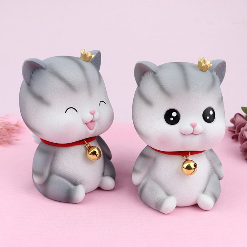 Grey Cat Piggy Bank