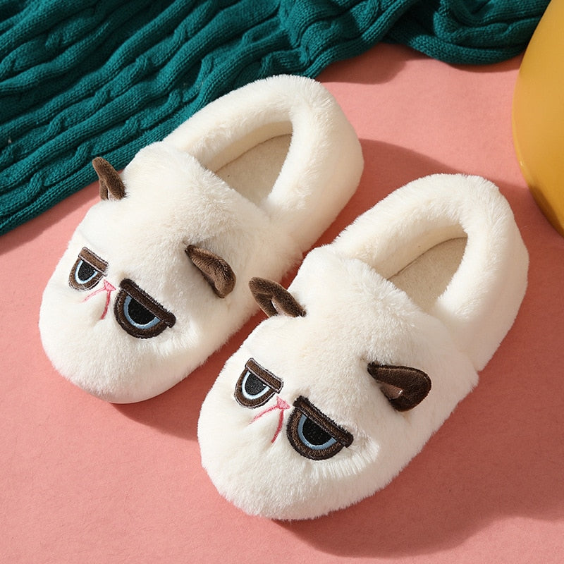 Grumpy Cat Slippers - White B-loafer / CN 35-36 / China -