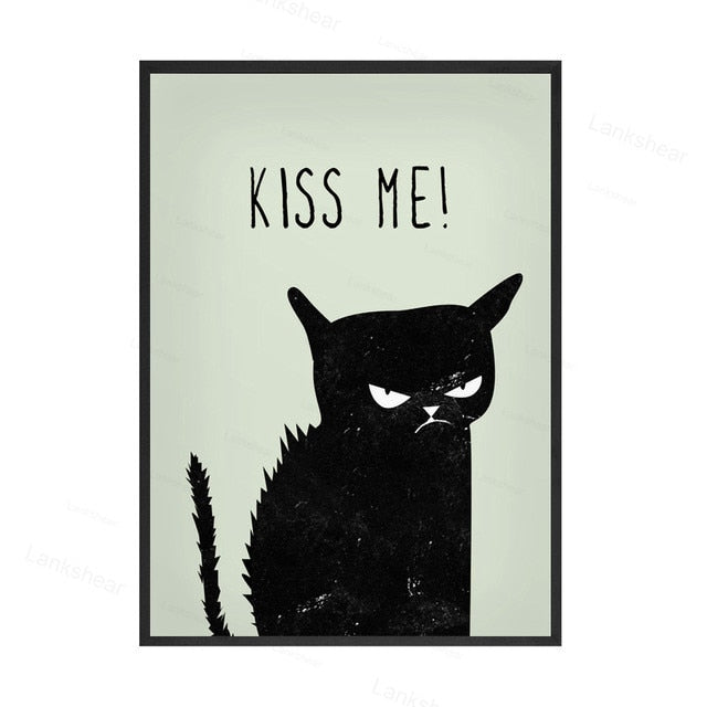 Grumpy Cat Wall Art - 13x18cm No Frame / Black
