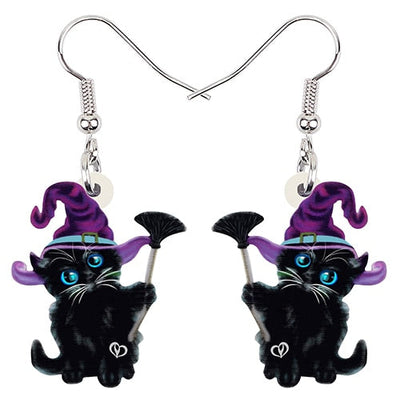 Halloween Black Cat Earrings - Cat earrings