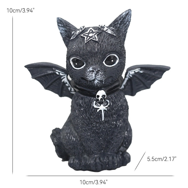 Halloween Cat Figurine - Wings