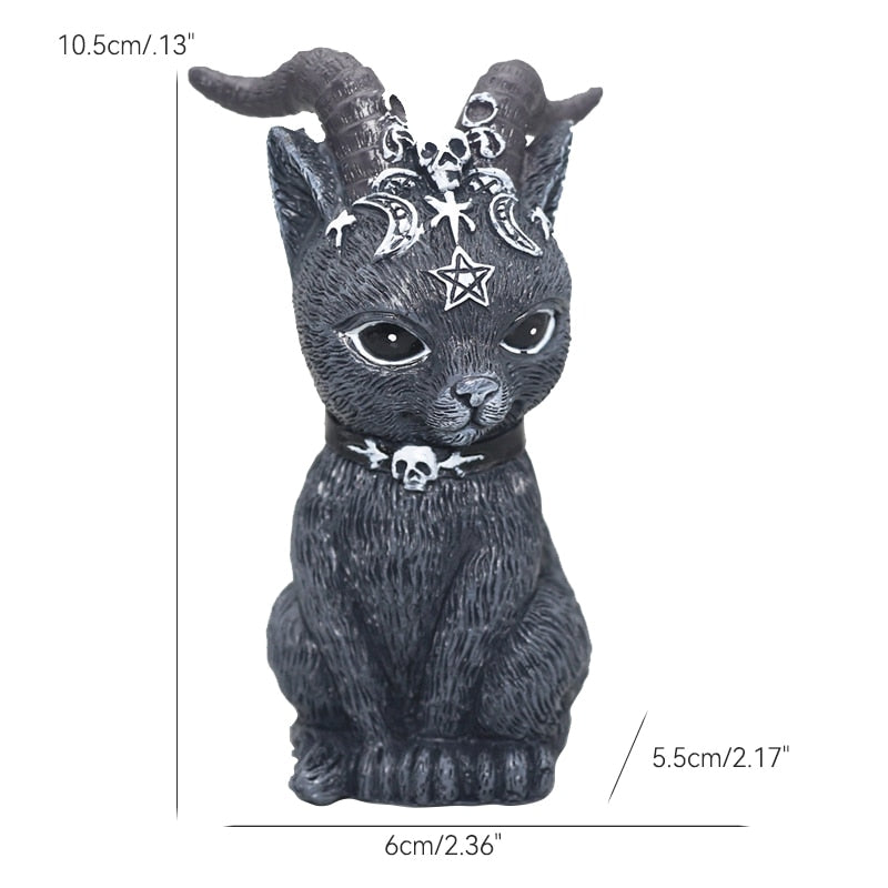 Halloween Cat Figurine - Horn