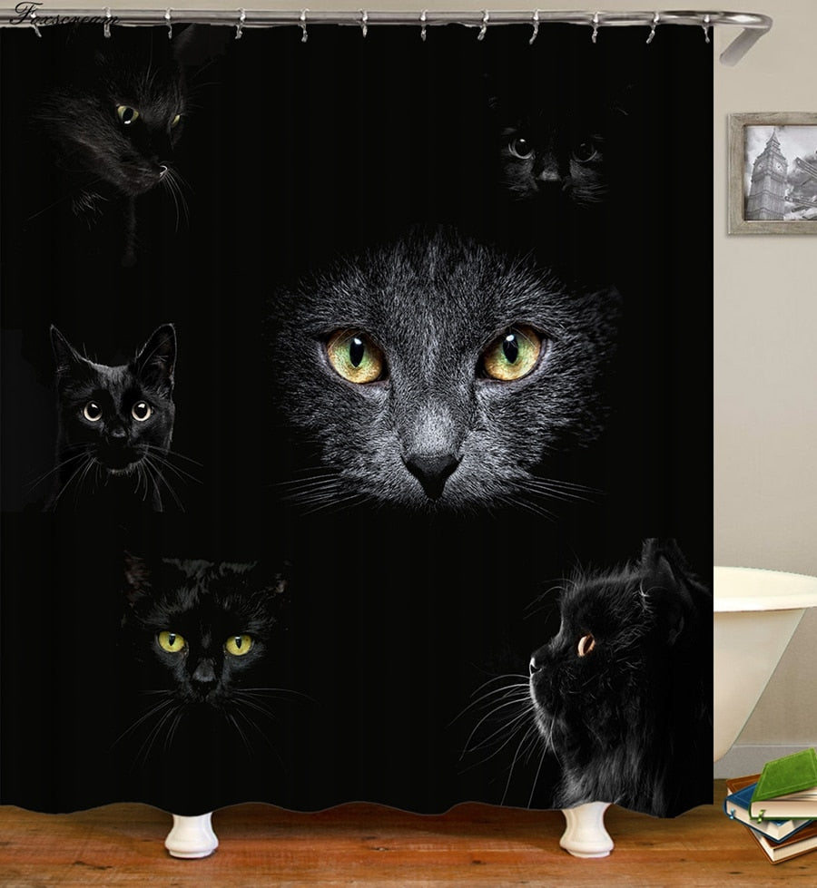 Halloween Cat Shower Curtain - Halloween / 40x60cm mat