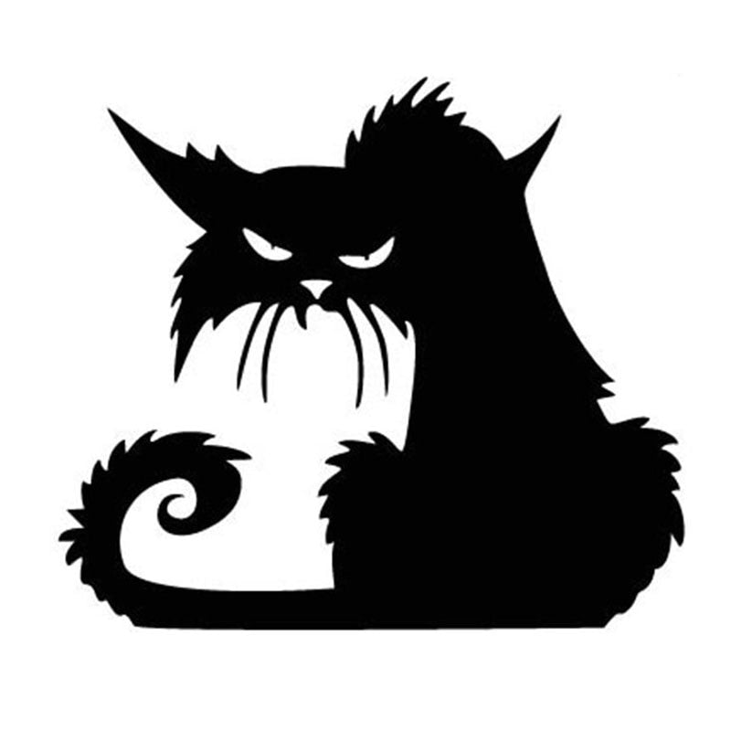 Halloween Cat Stickers - Black