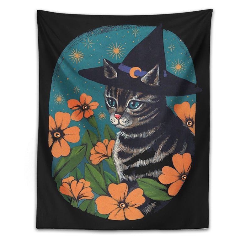 Halloween Cat Tapestry - Cat Tapestry
