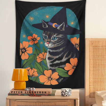 Halloween Cat Tapestry - Cat Tapestry