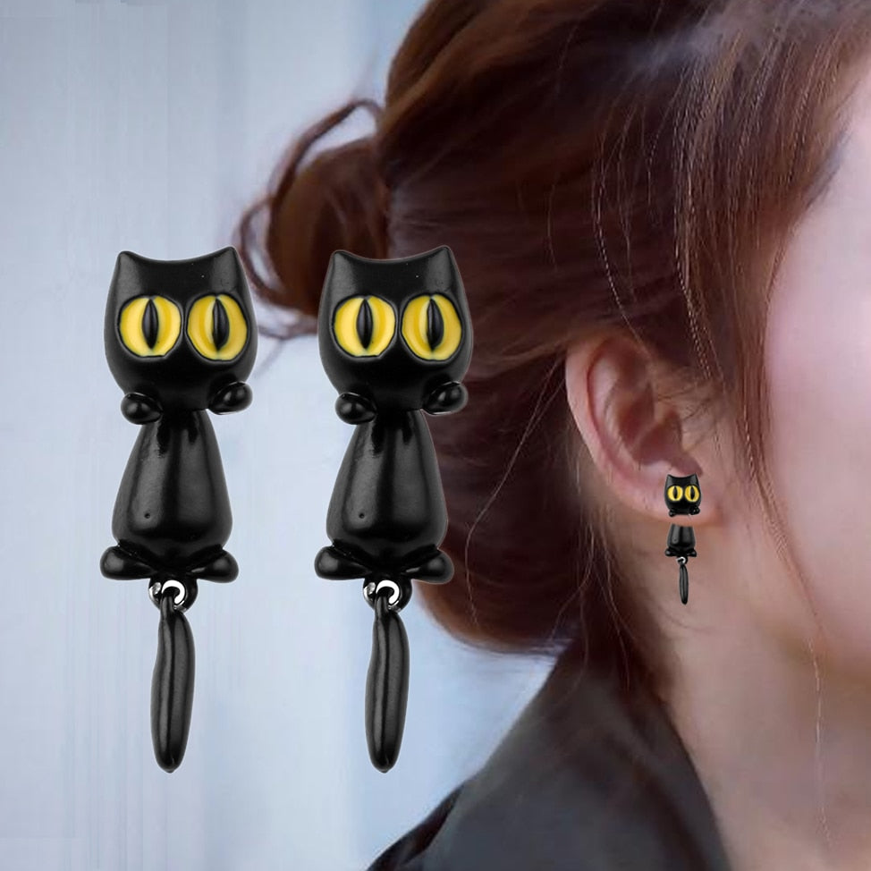 Hanging Cat Earrings - Cat earrings