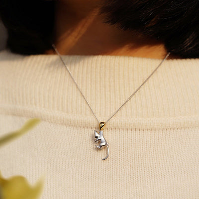 Hanging Cat Necklace - Cat necklace